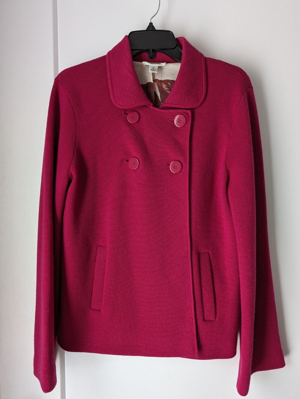 Talbot's Women's M Raspberry Merino Wool Jacket Fully Lined Soft Girl Chic